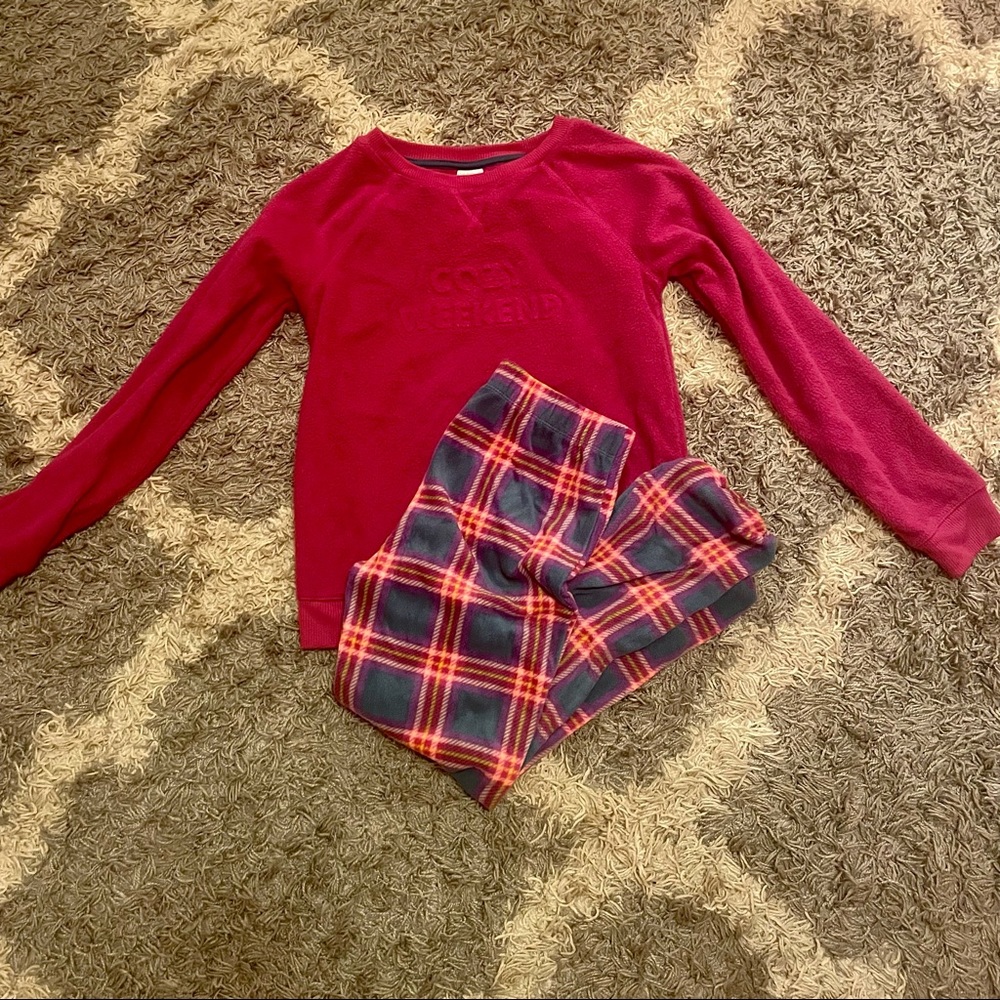 Lot of five girls size L (10/12) Cat and Jack long sleeved pajamas